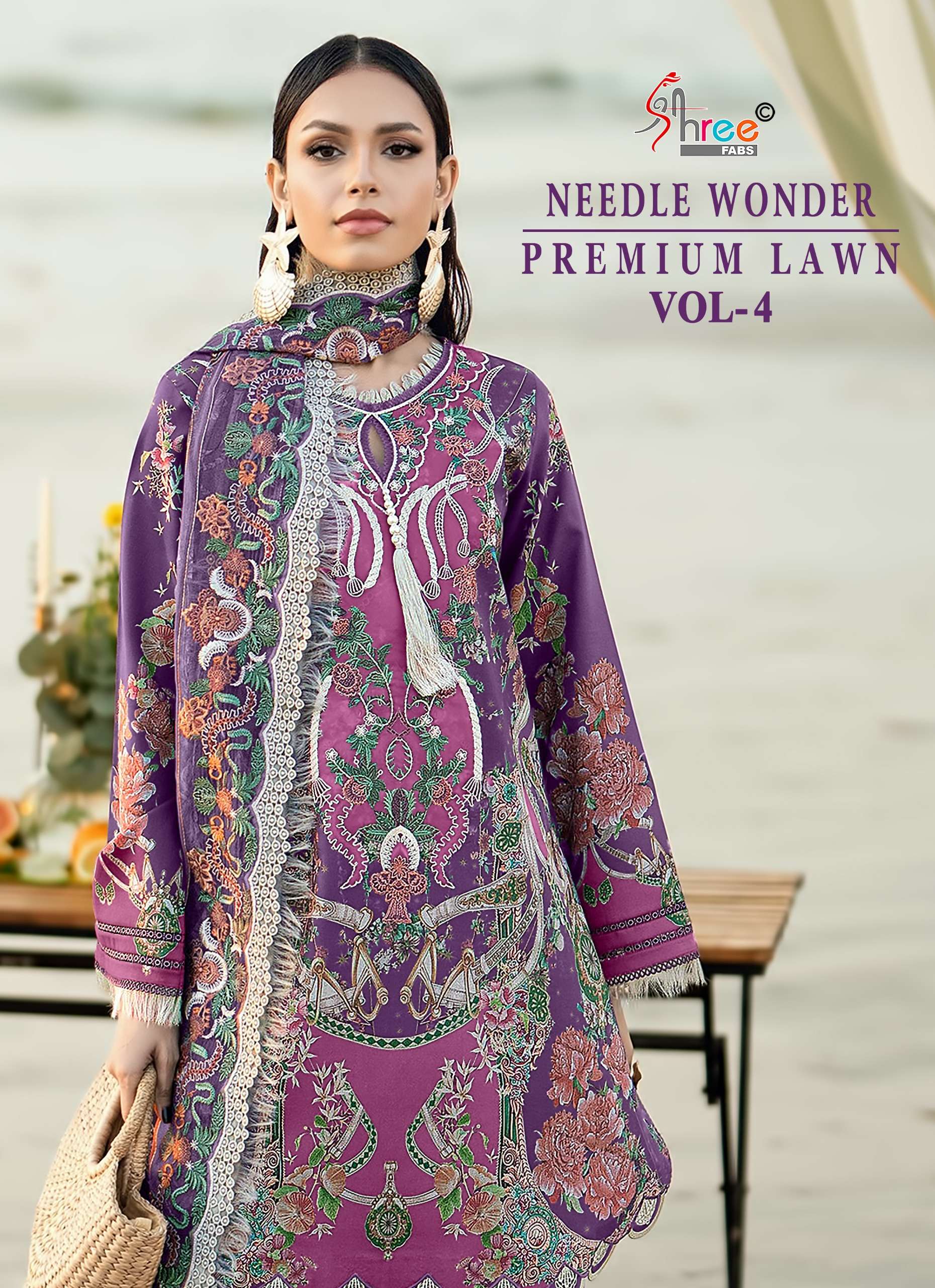 NEEDLE WONDER PREMIUM LAWN VOL - 04 BY SHREE FABS